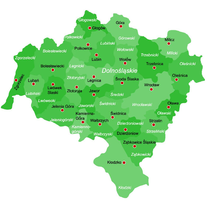 Powiaty w Województwie Dolnośląskim